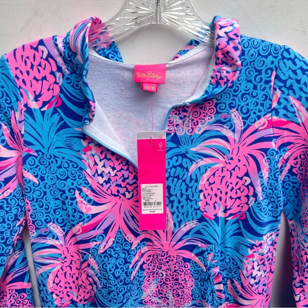 NWT Lilly Pulitzer spf skipper dipper dress Large girls pineapple - Picture 3 of 6